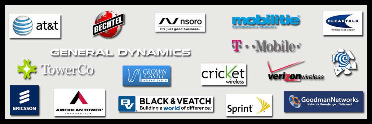 Many logos of companies.